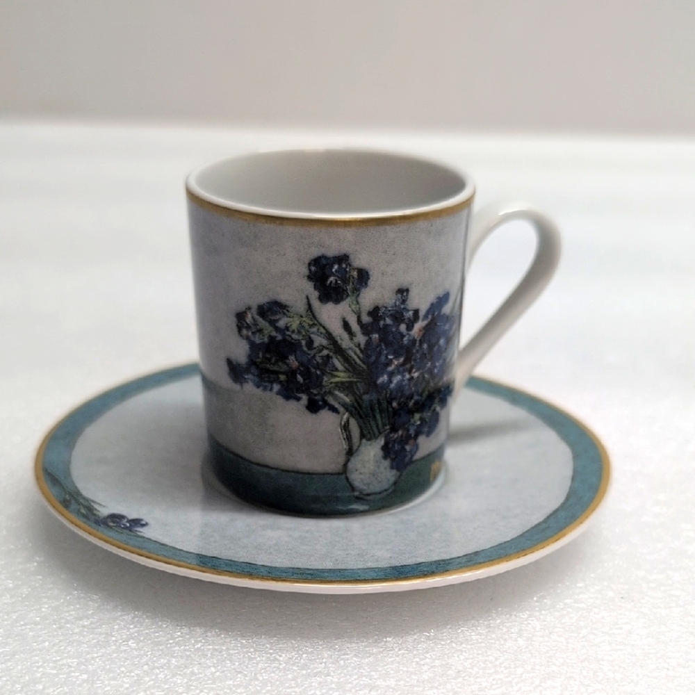 Goebel Artis Orbs V. van Gogh Irises Espresso Cup and Saucer Set
